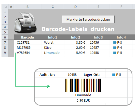 Barcode aus Excelliste