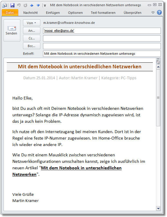 fertige eMail