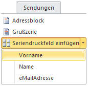 Seriendruckfeld einfügen