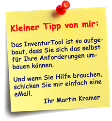 Info InventurTool umbauen und anpassen